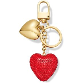 Cute Keychains For Women Red Heart Cherry And Green Clover Bag Charms