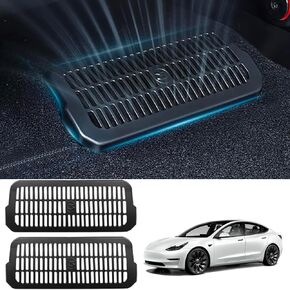 غطاء تنفيس الهواء الخلفي لـ Tesla Model 3 Highland 2025 2024 Air Flow Vent Grille Under Seat Air Conference Outlet Grille Protector for Tesla Highland Accessories (2pcs)