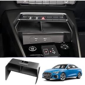 LUWU for 2019 2020 2021 2022 2023 2024 Audi Q3 Center Console Organizer 2024 2025 Audi Q3 Accessories 2024 2025 Audi Q3 F3 Armrest Console Organizer 2025 Q3 Audi Armrest Organizer Insert Tray (Black)