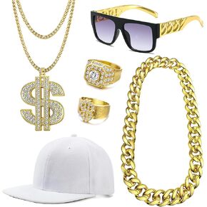80s 90s Hip Hop Costume Outfit Halloween Cosplay Rapper Outfit Accessories