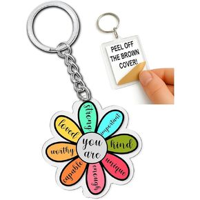You Are Unique Enough Worthy Loved Keychain – Inspirational Bible Verse Keyring – Christian Gifts for Women & Men – Jesus Key Ring, Durable 2 Inch Acrylic Keychain for Keys, Bags & More