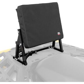 KEMIMOTO Universal ATV Backrest with Storage Pocket, Wide Comfortable Four-Wheeler Backrest, Heavy Duty Steel Frame Compatible with Polaris Suzuki Kawasaki Can Am Grizzly Fourtrax