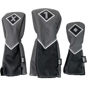 غطاء رأس IZZO Golf Premium Wood Fairway باللون الرمادي/الأسود - غطاء رأس خشبي متين من جلد البولي يوريثان للجولف in Saudi Arabia