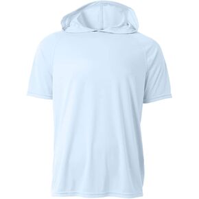 A4 Men's Cooling Performance Short Sleeve Hooded T-Shirt, Pastel Blue, X-Large