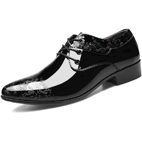 Men's Patent Leather Oxford Dress Shoes Business Lace-ups Wedding Shoe Office Loafers Formal Derbys