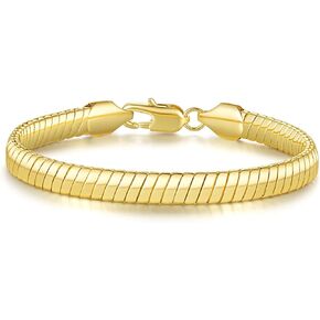 14K Gold Bracelets for Women Smooth Snake Gold Chain Bracelet for Both Men and Women Stackable Bracelets Jewelry Gifts 6.5-9 Inches