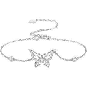 Animal Bracelet S925 Sterling Silver Capybara/Butterfly/Dragonfly/Yorkie/Duck/Dachshund Bracelet Heart Animal Jewelry Gift For Women