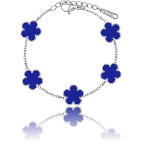 14K Gold Plated Dainty Four Leaf Clover Dot Bracelets for Women Lucky Flower Jewelry