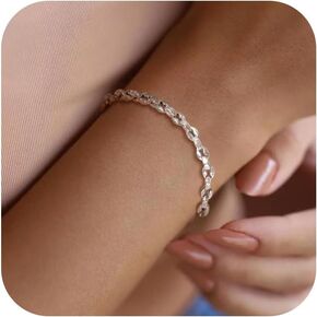 18K Gold Plated Cross Link Bracelets for Women | Tiny Cute Cross Bracelet | Beaded Bracelet | Hip Hop Knot | Hand Chain Bracelets | Gold Jewelry Gifts for Women