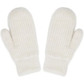 Womens-Winter-Mittens Warm-Knit-Gloves - Soft-Stretchy Faux-Rabbit-Fur-Mittens for Cold-Weather