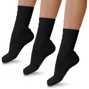 Luxe European Women's Crew Socks, Silky Soft Premium Cotton, Thin & Breathable, Non-Binding, Pack of 3 in Saudi Arabia