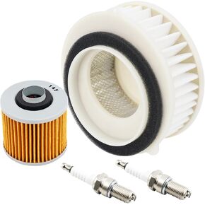 4TR-14451-00 Air Filter Kits Replacement for Yamaha XVS650 V-Star 650 Midnight Custom,XVS650A V-Star 650 Classic,XVS650 XVS650A Drag Star Classic 4VR with 4X7134400100 Oil Filter & Spark Plug