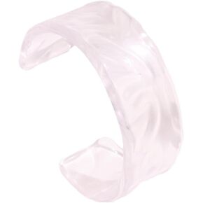 Colorful Transparent Opening Cuff Bangle Acrylic Geometric Bracelet for Women Irregular Pattern Bracelet Charm