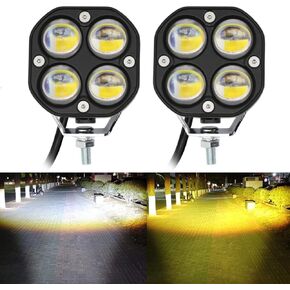 LED Pod Lights Driving Fog Lights Amber/Yellow White Dual Color 2Pcs 40W 3Inch LED Driving Offroad Lights Work Auxiliary Lights Ditch Lights Fit for Motorcycle Truck Car SUV ATV Boat Pickups Tractor