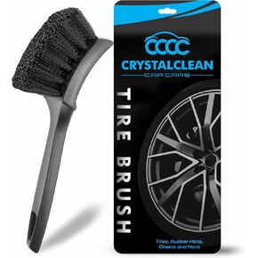 Crystal Clean Car Interior Cleaning Brush, Scrub Brush for Carpet, Floor Mats, Tire for Car and Home, 8.3 inch x 2.5 inch Black