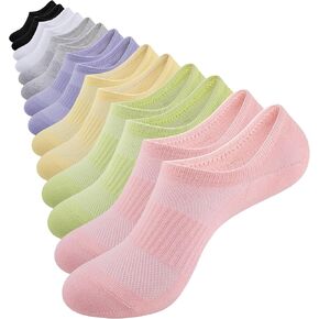 eallco No Show Socks Womens Cotton Non Slip Low Cut Thin Ankle Short Casual Invisible Socks 7 Pairs
