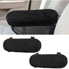 2PCS Car Seat Armrest Covers, Soft & Comfortable Office Chair Arm Pad, Anti-Scratch Car Armrest Cushion, Universal Car Armrest Pillow Protector Cover for Most Cars (Black)