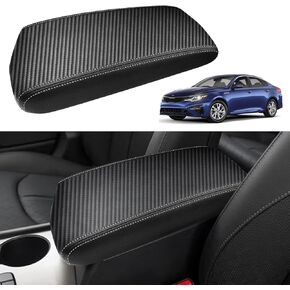CAR Center Censole Console Cover for Kia Optima Accessories 2016 2017 2018 2019 2020 KIA Optima ARM REST BOX BOX Protection Cover Cover Leather Leather ، Middle Console Liner (Black)