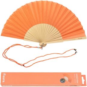 Fisura - Original gradient folding fan. Red handheld folding fan for women. Hanger included. Fans for wedding, party, gift.