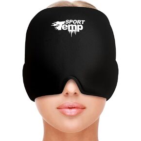 Reusable Migraine Relief Cap (1 Pack) Soothing Headache Ice Mask Hat, Odorless Gel Face & Head Compress Wrap for Tension, Stress, Sinus, Hangover & Puffy Eyes - Hot and Cold Therapy - Sport Temp