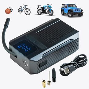 Tire Inflator Portable Air Compressor – Electric Cordless Air Pump, Rechargeable 5000mAh Battery with 120PSI Digital Pressure Gauge for Car, Bicycle, Motorcycle, Balls – Tire Inflator by Notilus
