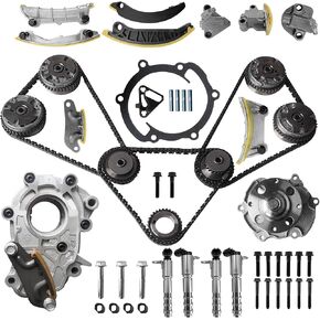 9-0753S مجموعة توقيت المحرك مجموعة W/VVT ضرس المياه والزيت مضخة متوافقة مع Chevy ، Cadillac ، GMC ، بويك ، بونتياك ، زحل 3.0L 3.6L V6