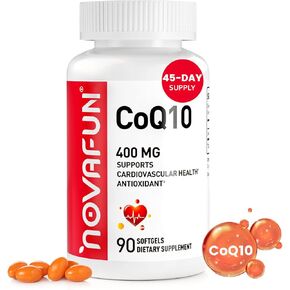 CoQ10-400mg-Softgels with Coconut MCT Oil, High Absorption Coenzyme Q10 Supplement for Heart Health & Energy Production, 90 Count, 45 Day Supply