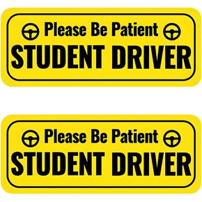 2 PCS Student Driver Magnet for Car, Please Be Patient Magnetic Reflective Rookie Driver Safety Warning, New Drivers Sticker for Bumper Door Trunk, Car Accessories (Pink)