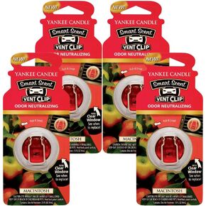 Yankee Candle Car Freshener Smart-Scent Vent Clips, 4-Pack (Macintosh)