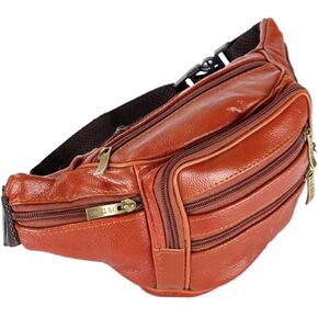 Leather Fanny Pack For Men & Women Belt Bag With Adjustable Waist Belt, Lightweight Fanny Pack Comes With Multiple Zippered Pockets Easy Carry Any Phone,Wallet (brown)