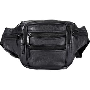 Leather Fanny Pack For Men & Women Belt Bag With Adjustable Waist Belt, Lightweight Fanny Pack Comes With Multiple Zippered Pockets Easy Carry Any Phone,Wallet (brown) in Saudi Arabia