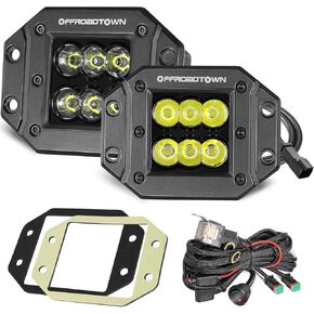 Offroadtown Flush Mount LED PODS مع تسخير الأسلاك ، 5 '' 12،000 lm Cree LED LED LIDE LIGHT LIGH