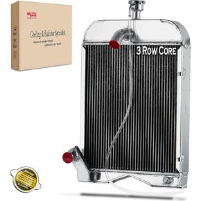 Ford 8N Radiator, 9N Tractor Radiator, Radiator Compatible with Ford 2N 8N 9N Tractor 8N8005, 3 Row Aluminum Core