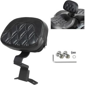 Motorcycle Front Driver Rider Backrest Pad Compatible for Harley Touring Street Glide Road King Road Glide Electra Glide CVO 2009-2022, Adjustable Motorcycle Front Driver Backrest Pad