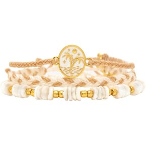 Pura Vida Bracelets Pack Puka Paradise Style Pack - 3-Piece Boho Bracelet Stack