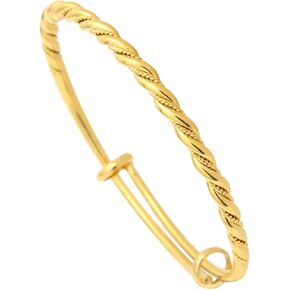Fashion 18K Gold Plated Alloy Twist Adjustable Cuff Bracelet