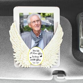 Car Visor Picture Frame, Wooden Car Visor Clip Photo Holder, Memorial Picture Frame, Sympathy Gifts for Loss of Loved One