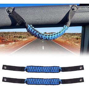 cartaoo Ford Bronco Roll Bar Grab Handles, Premium Paracord Grips Fit 2021 2022 Ford Bronco Accessories, Interior Accessories (Blue 2Pcs)