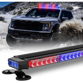 38 "78 LED الطوارئ على سطح الطوارئ Strobe Light Bar مستشار حركة السلامة تحذير من الخطر ضوء مزدوج الجانب مع قاعدة مغناطي