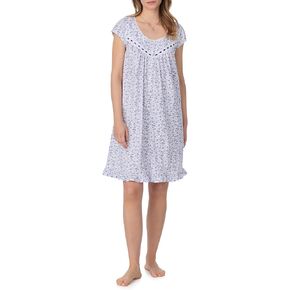 Eileen West Nightgowns for Women - Soft Cotton Jersey Cap Sleeve 38" Short Night Gown