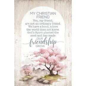 Dexsa My Christian Friend Wood Frame Plaque 4 "x6" | صنع في الولايات المتحدة | هدية رائعة | المشاعر الملهمة | شماعات معدنية و easel على الظهر | معلقة الذات أو الجدار
