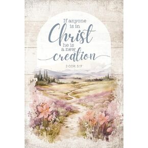 DEXSA If Anyone Is In Christ Wood Frame Wall Plaque 4"x6" | Made in the USA | Wonderful Gift | Inspirational Sentiment | Metal Hanger and Easel on Back | Self-Standing or Wall Hanging