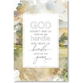 Dexsa God لا يمنحنا لوحة Wood Frame Wall Plaque 6 "x9" | صنع في الولايات المتحدة | هدية رائعة | المشاعر الملهمة | شماعات معدنية و easel على الظهر | معلقة الذات أو الجدار