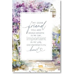 DEXSA My Dear Friend Wood Frame Wall Plaque 6"x9" | Made in the USA | Wonderful Gift | Inspirational Sentiment | Metal Hanger and Easel on Back | Self-Standing or Wall Hanging