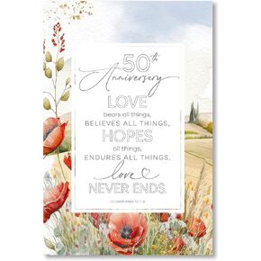 DEXSA 5oth Anniversary Wood Frame Wall Plaque 6"x9" | Made in the USA | Wonderful Gift | Inspirational Sentiment | Metal Hanger and Easel on Back | Self-Standing or Wall Hanging