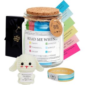 Bible Verse Jar,Graduation Gifts for Her Him 2025,Read Me When Bible Verse Jar for Emotional and Feelings with NFC Bible Verse Bracelets Positive Gifts Decorations Bunny for Mom Graduation