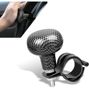 Pack-1 Car Steering Wheel Power Ball, Adjustable One-hand Steering Power Driving Assistance Device, Carbon Fiber Decoration Steering Wheel Knob Booster, Universal for Cars Trucks (Black)