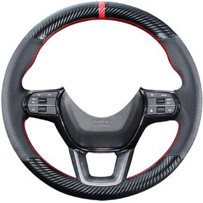 DIY Carbon Fiber Steering Wheel Covers for Honda 11th Civic Generation 2022 2023 2024 2025 / for Accord 2023-2025 15 inches Leather Interior Accessories