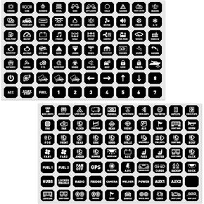 Mictuning 140pcs تبديل لوحة ملصقات لـ P1S RGB 8/12 عصابة ، ملصقات تبديل تبديل الروك للقوارب البحرية RV على الطرق الوعرة