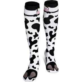 Funny Animal Socks for Women Girls, Novelty Cow Frog Print Gifts for Animal Lovers, Crazy Cute Frog Legs Feet Socks